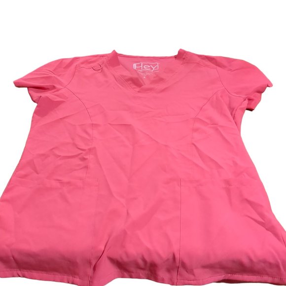 Woman's Small HEY Scrub Top Pink - Picture 1 of 2